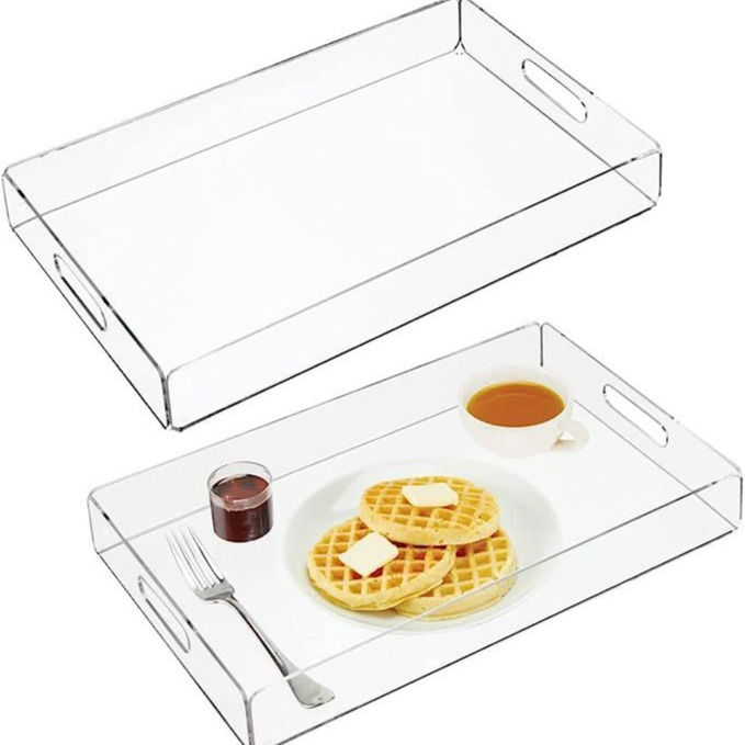 透明亚克力托盘水果餐盘化妆品香水置物盘家居用品收纳盒有机玻璃