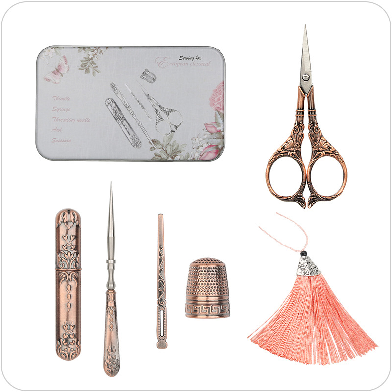 Lily Red de 5 piezas con agujas y borlas