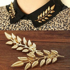 Popular gold and silver leaf jewelry for men and women, brooches, pins, shirts, sweaters, collar pins, collar buttons, retail and wholesale