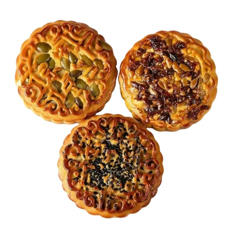 金口福坚果果仁月饼传统老式五仁广式月饼中秋团圆必备点心糕点|undefined