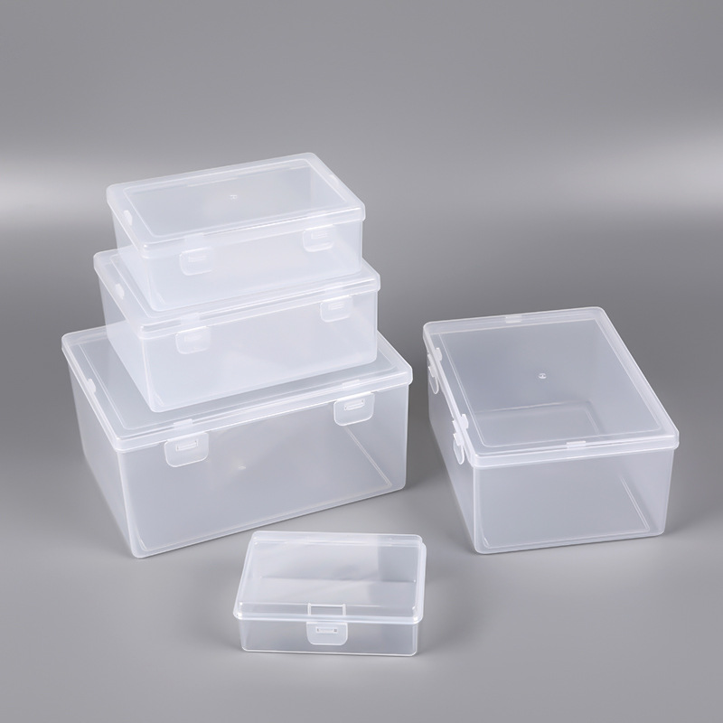 PP长方形塑料盒桌面整理棉签牙线盒首饰元件整理储物收纳盒包装盒