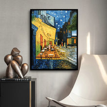 梵高咖啡屋酒店样板房玄关装饰挂画印象风景大芬纯手工纯手绘油画