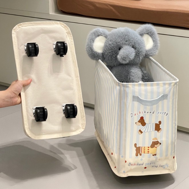 Cesta de almacenamiento de hendidura bolsa de almacenamiento azul portátil plegable con polea de almacenamiento de almacenamiento caja de ordenamiento cesta de ropa sucia azul