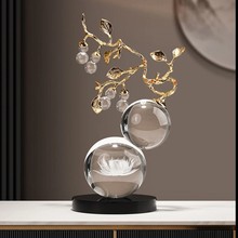 柿柿如意水晶葫芦摆件聚财玄关礼物装饰品乔迁礼电视柜新中式桌面