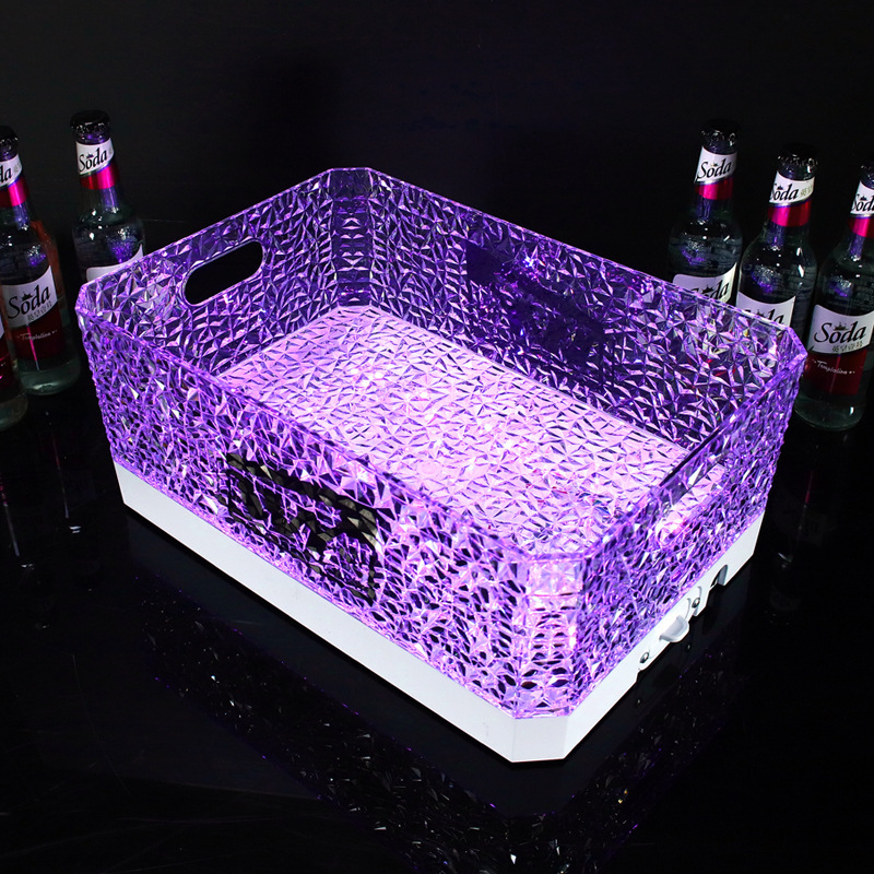 LED氷紋七彩発光氷桶アクリル24本ビール枠シャンパン桶KTVパーティーバー発光氷桶|undefined