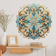外貿復古個性花紋曼陀羅臥室客廳玄關家居裝飾牆貼貼紙自粘批發