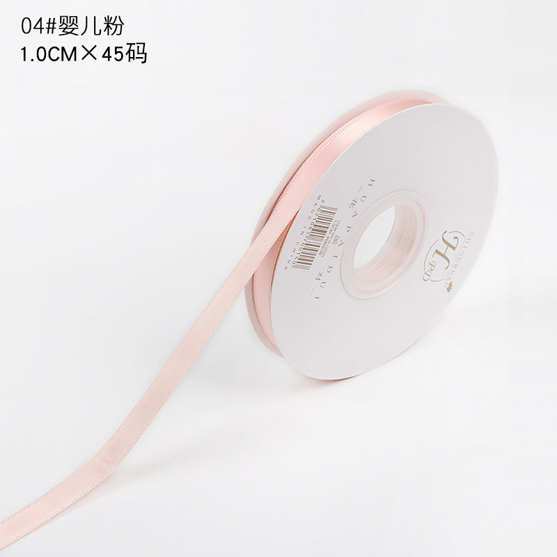 Brillante color sólido 1cm cinta material de embalaje de flores poliéster de alta densidad diy material de florista de pasteles hechos a mano