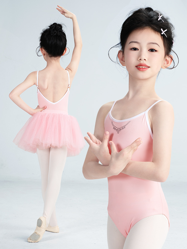Ropa de baile para niños, honda de verano, danza china, ropa de entrenamiento de autocultivo, estilo de entrepierna abierta, danza para niños, mono sin espalda, mujer