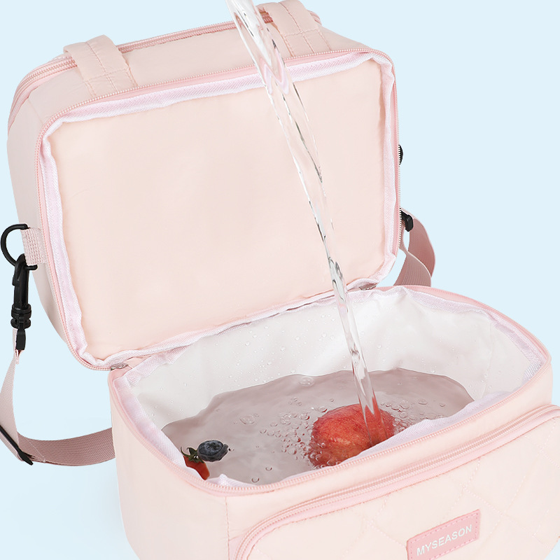 Bolsa de almuerzo transfronteriza de Amazon, bolsa de almuerzo de doble capa, bolsa de aislamiento térmico multifuncional, bolsa de almuerzo portátil para trabajar