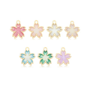 Xipeng diy jewelry accessories drop oil alloy hollow gold floret earrings bracelet pendant key chain material