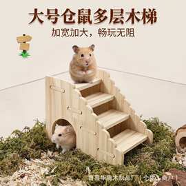 金丝熊窝仓鼠造景用品躲避屋防咬磨牙降温金丝层小别墅高房子爬梯