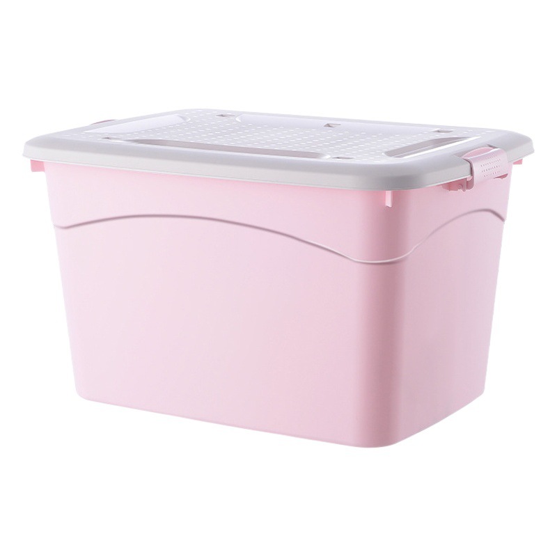 Caja de almacenamiento de artículos diversos con ruedas portátiles para el hogar, caja de almacenamiento de plástico, caja de almacenamiento de juguetes con tapa de color puro, caja de almacenamiento de ropa