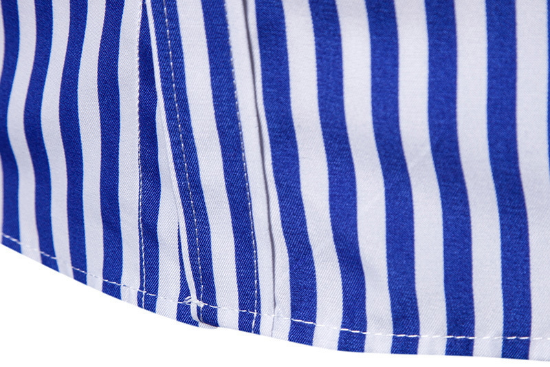 Camicia a maniche lunghe a righe da uomo casual slim autunno 2023_voghion.com
