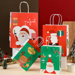 国境を越えたクリスマス手提げ袋の新しいクラフト紙袋祝日ギフト袋クリスマス包装平安夜ギフト袋