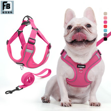 宠物牵引绳外出柯基小狗胸背带法斗狗狗胸背马甲透气遛狗绳子快穿