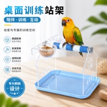 鹦鹉磨砂站架定点排便拉屎站杆桌面训练站台鸟架鸟休息台鸟玩具