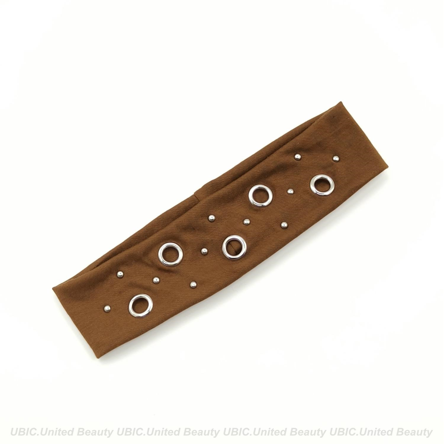 HW250803-44x6cm朋克风5气眼11钉扣头带-IM