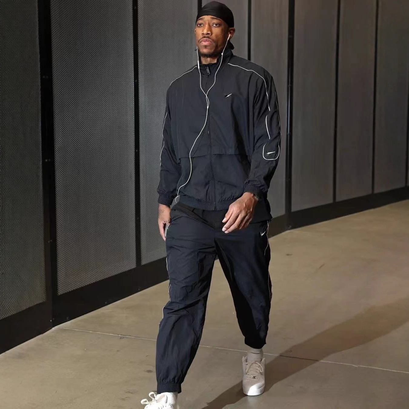 American retro reflective stripe silhouette track pants, summer thin loose versatile wide-leg trousers, casual sports pants
