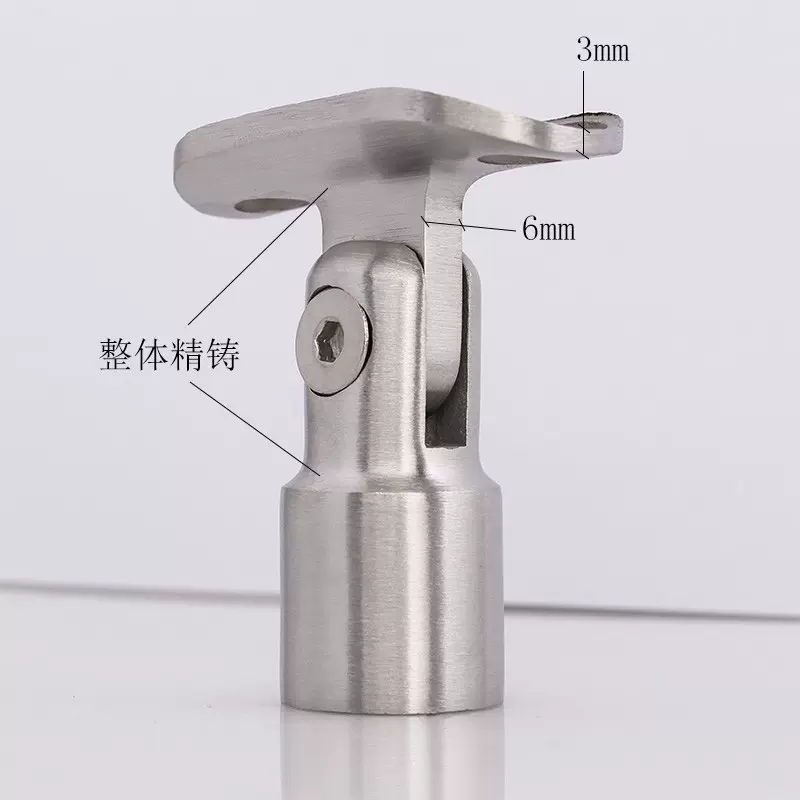 304不锈钢楼梯扶手托架  加厚冲压活动头精铸玻璃托栏杆护栏配件