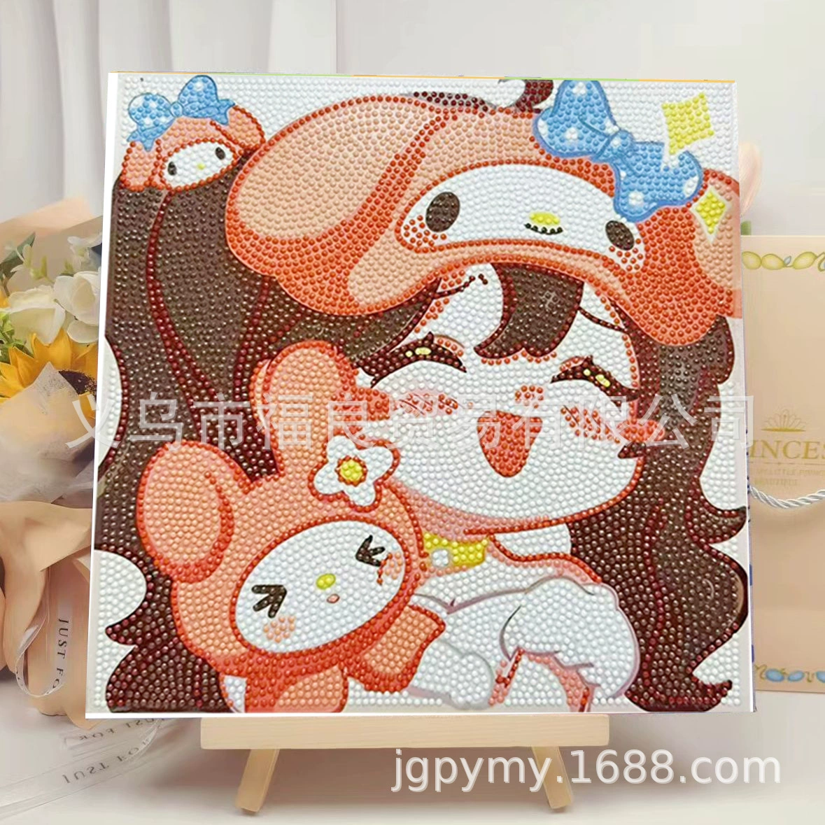 Набор алмазной мозаики DIY 30×30 см, деревянная рама, стразы и инструменты для выкладки