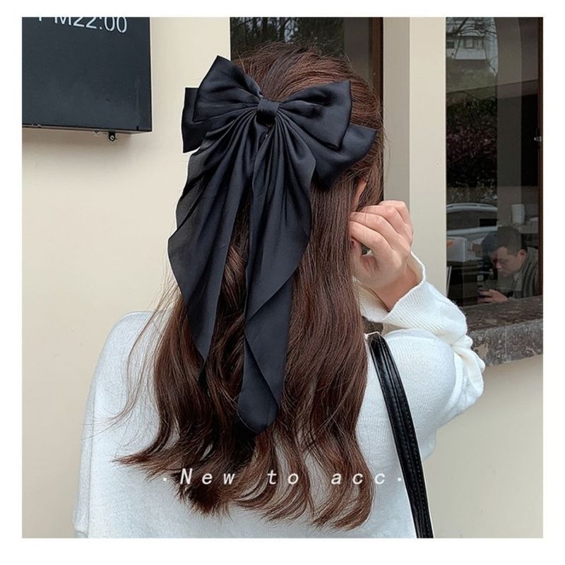 クロスボーダーの髪飾りの大きいサイズのレトロな長いリボンのヘアピンの多色の三角タオルの赤いリボンのスプリングクリップ|undefined