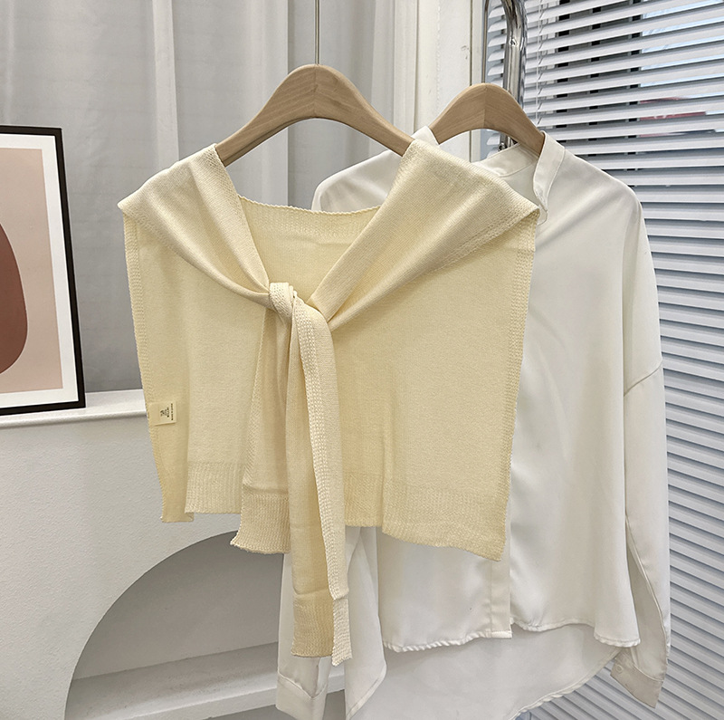 Nuevo estilo coreano Dongdamen sólido chale de punto para mujeres primavera y otoño con cardigans delgados de verano bufandas de nudos
