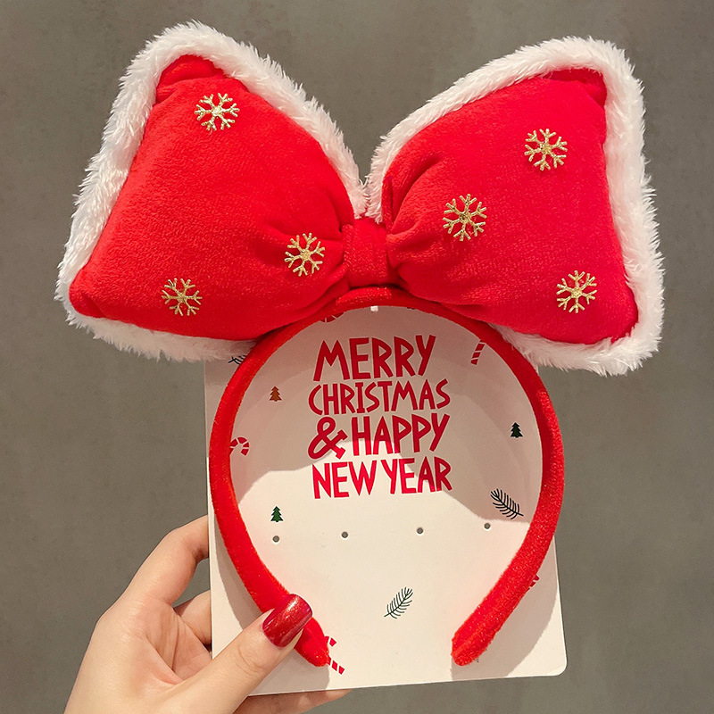 Bonito Minnie arco de cabeza de Navidad mujer dulce cabello fijación de cabello fiestas de cabello adornos de tocado