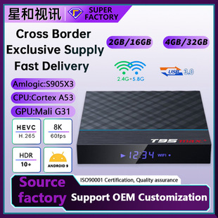 Cross-Border Hot Product Android 9.0 Dual-Band 5g Hd Player T95Max+ S905X3 Network Set-Top Box Tvbox