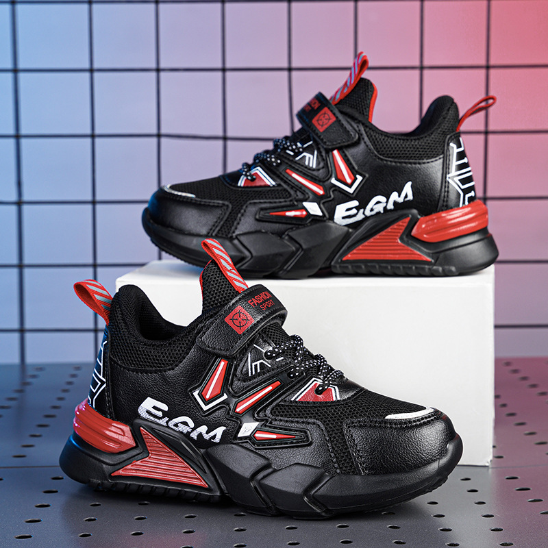 Ag.Dog Boys' Sports Shoes Mesh Breathable Summer 2024 New Children Running Shoes Magic Tape Non-slip Waterproof