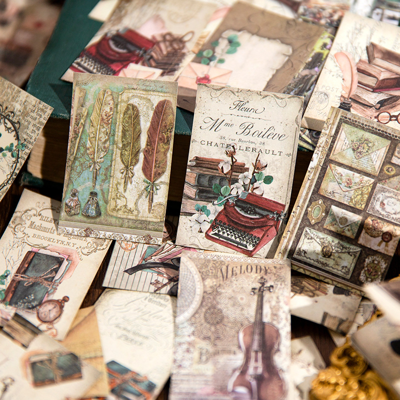 Yanji material libro fresco y retro mano cuenta Collage DIY material de fondo decorativo papel