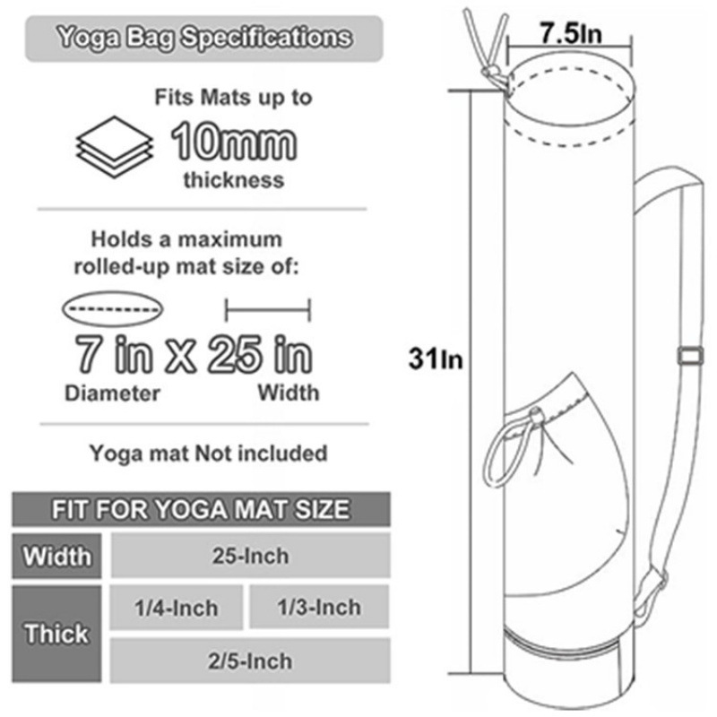 Bolsa de yoga de Amazon con bolsillo de botella de agua y bolsa húmeda en la parte inferior, estera de yoga deportiva, bolsa multifuncional