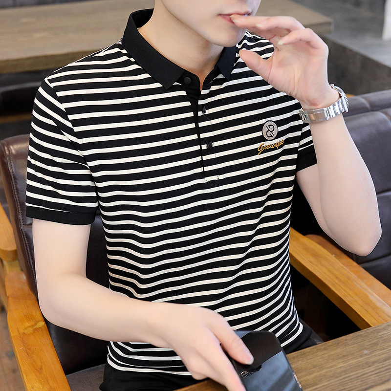 2021夏季新款男款韩版潮流衬衫领POLO衫短袖 |ms