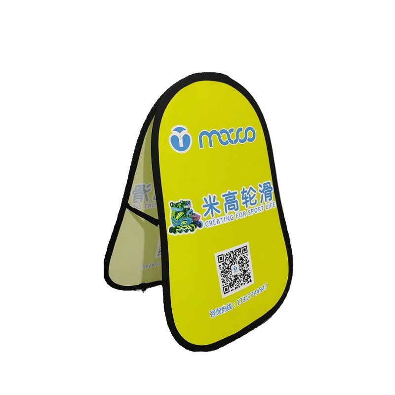 Soporte de exhibición de pantalla A al aire libre plegable de doble cara cartelera de baloncesto corte deflector Tablero en forma de A tablero de exhibición de publicidad de competencia deportiva