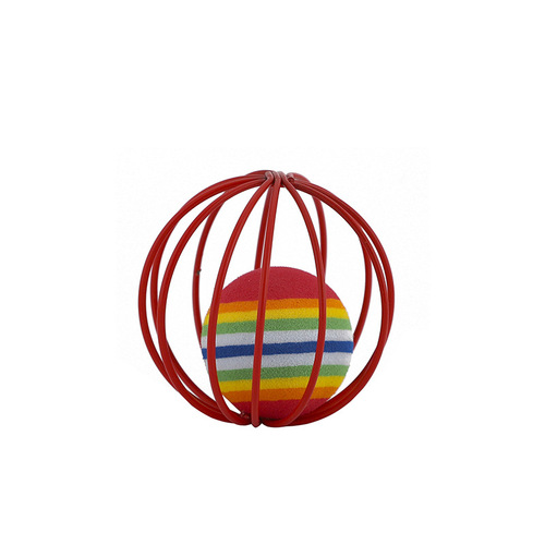 Haqi Cat Toy Manufacturer Cross-Border Rabbit Skin Mouse Cage Ball Bell Cat Toy Self-Happiness Interactive Throw