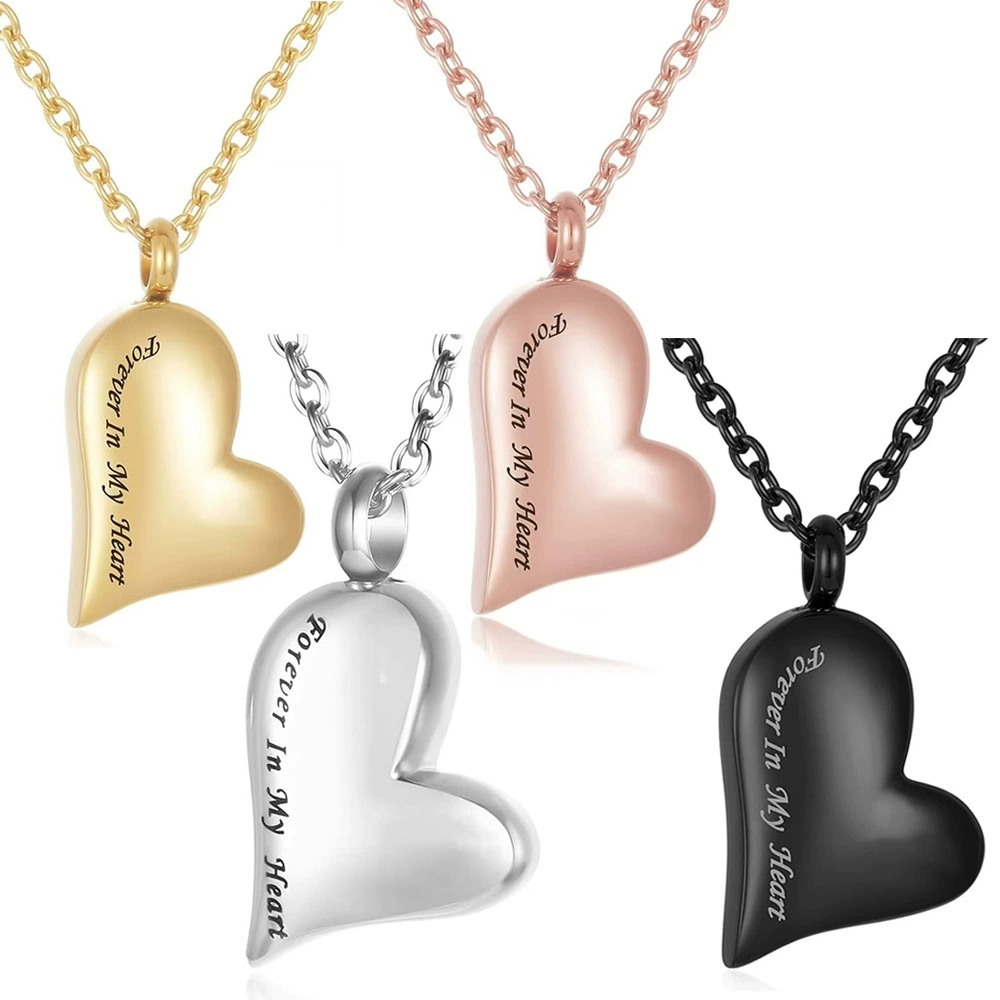 Трансграничная европейская и американская мода из нержавеющей стали кривоватый персиковый сердечный кулон может открыть флакон духа ожерелье для домашних животных пепел памятный кулон