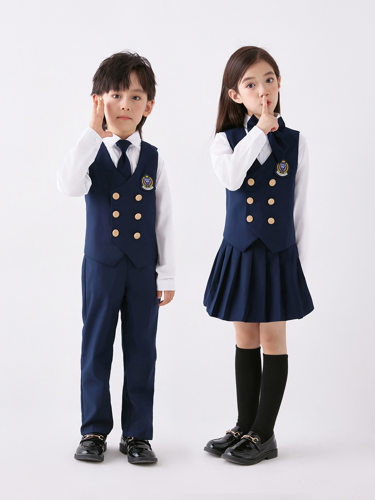 ノースリーブベストスーツ幼稚園英国スタイルの学校制服小学生クラスの制服パフォーマンス服子供の卒業パフォーマンス服