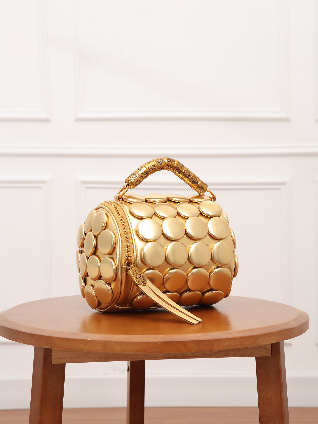 Damen Handtasche Mit Polka Dot Muster Elegante Umhängetasche_voghion.com