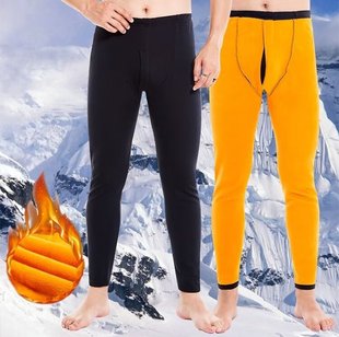 Simple Slim-Fit Autumn Pants Men's Thin and Tall Heat-Resistant Warm Pants for Middle-Aged and Elderly plus size-Resistant Base Pilling