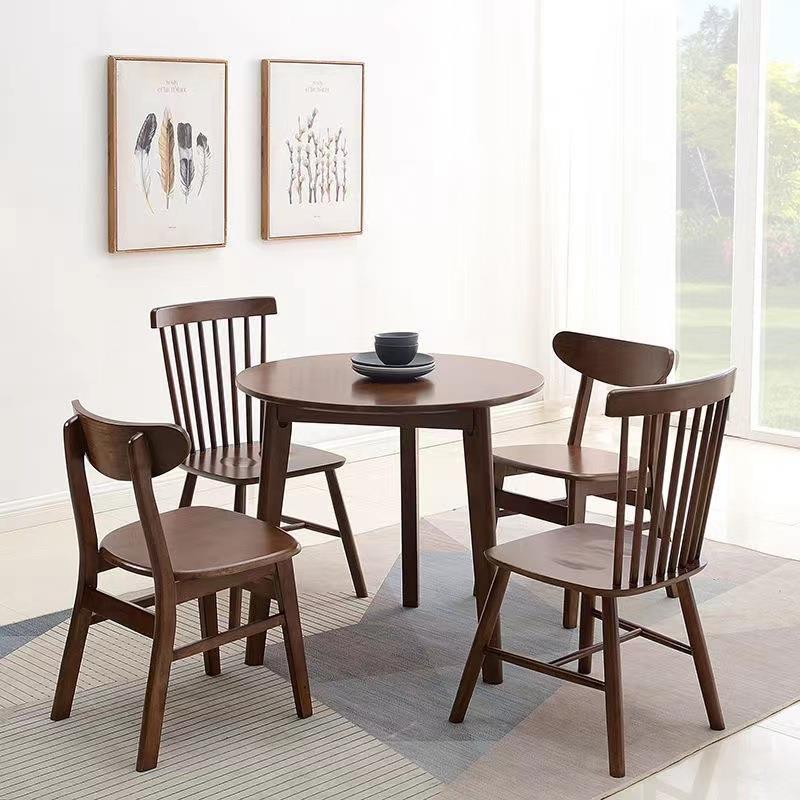Madera maciza pequeña mesa redonda mesa cuadrada pequeño apartamento simple mesa de comedor moderna y silla mesa de café en casa balcón recepción negociación mesa pequeña