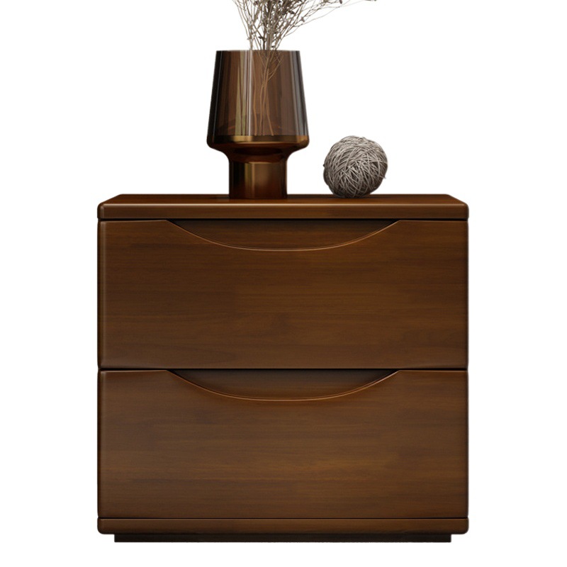 Fábrica al por mayor de madera maciza mesita de noche nórdico simple moderno almacenamiento japonés mini Lado de dos cajones gabinete bajo