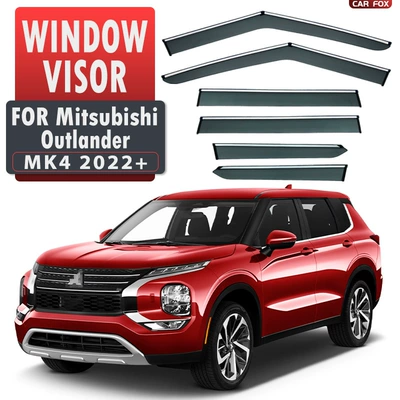 Rain shield – Sport Window visor - standard-packing-without-logo-outlander-mk4-2022-pc-with-bright-strip-rain-shield-6pcs