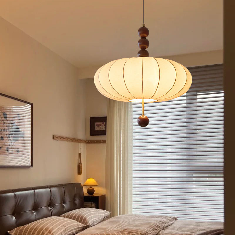 Araña de estilo antiguo Francés Retro Estudio Dormitorio Sala de estar Comedor Lámpara de barra Guardarropa Tela Calabaza Luz de ambiente