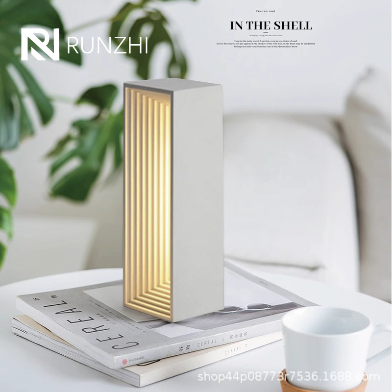 Designer table lamp concrete building style night light desktop headlamp gift cement charging touch bedside lamp Designer table lamp concrete building style night light desktop headlamp gift cement charging touch bedside lamp