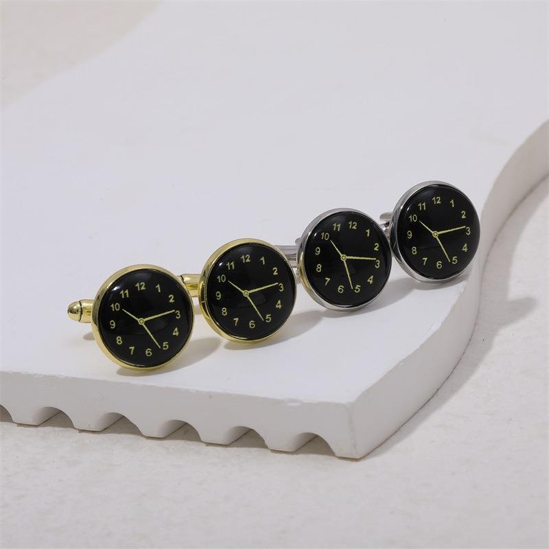 Classic Clock Cufflinks Luxury Timepiece Shirt Accessories_voghion.com