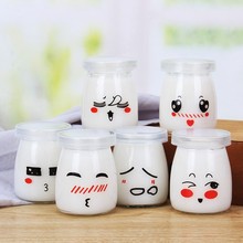 Pudding bottle glass mousse cup with lid yoghurt bottle cara