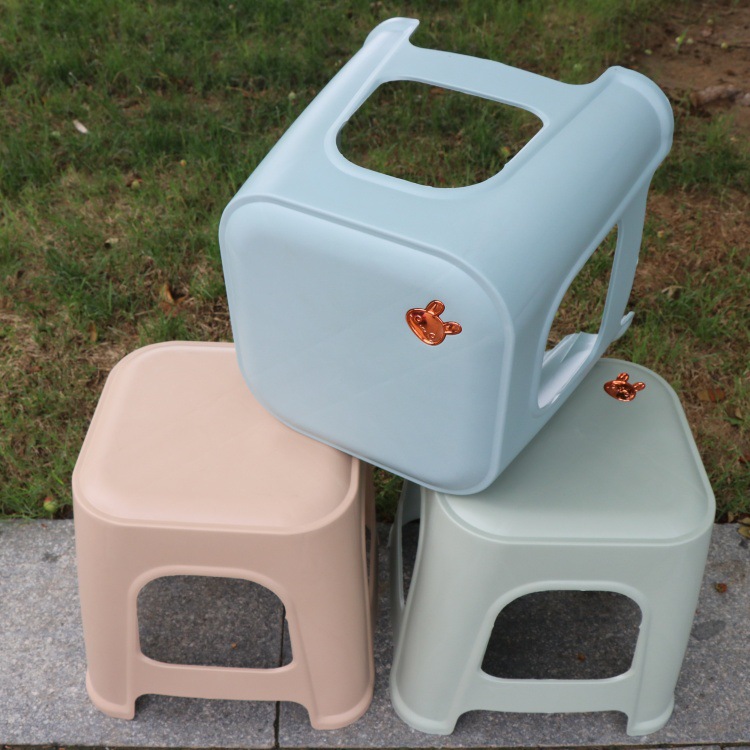 Thickened Golden Rabbit Plastic Stool, Household Low Stool, Children's Small Bench, Bathroom Coffee Table, Shoe Changing Stool, Living Room Leisure Stool