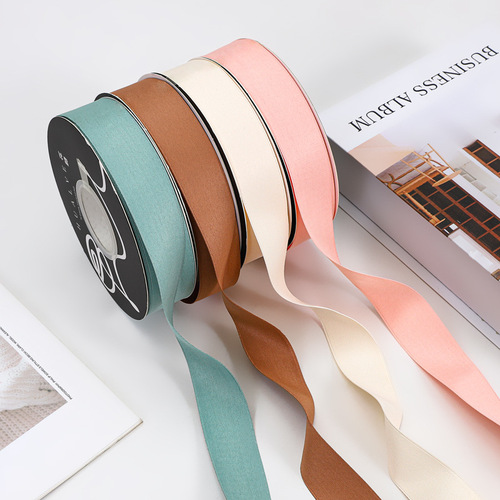 2.5cm solid color polyester cotton ribbon bow flower gift box packaging ribbon cake ribbon bouquet ribbon