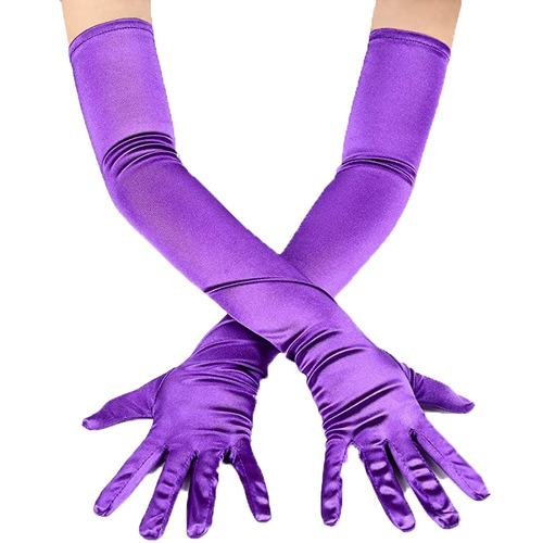 55cm satin gloves, extended dress satin wedding performance prom gloves clothing accessories etiquette gloves