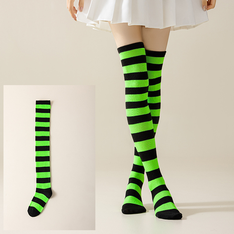 Calcetines Largos Bucaneras a Rayas para Mujer de Poliéster y Spandex, Absorción del Sudor, para Cosplay image 14