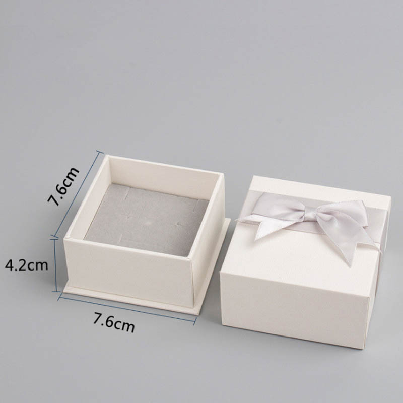Caja de Regalo de Rosas, Caja de Terciopelo con Lazo Blanco, Collar Acrílico, Embalaje de Joyería para el Día de San Valentín Chino, Caja de Joyería